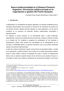 Nueva Institucionalidad en el Sistema Portuario Argentino
