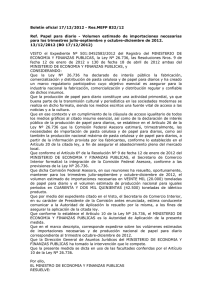 Boletín oficial 17/12/2012 - Res.MEFP 832/12 Ref. Papel para diario