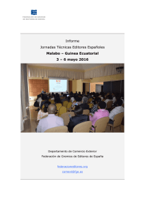Informe Jornadas Técnicas Guinea Ecuatorial 2016