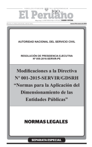 Modificaciones a la Directiva Nº 001-2015