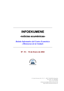 Boletines del año 2002 - Centro Ecumenico Misioneras de la Unidad