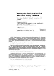 Obras para piano de Francisco Escudero: texto y contexto