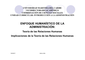 Presentación: Enfoque Humanístico de la Administración