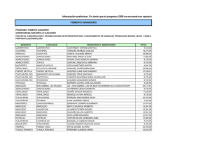 FOMENTO GANADERO Información preliminar. En tanto