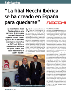 La filial Necchi Ibérica se ha creado en España para