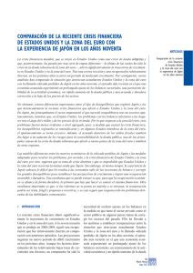 Comparación de la reciente crisis financiera de