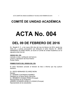 ACTA No. 004 - Universidad Libre