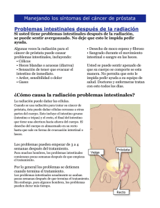 Problemas intestinales después de la radiación