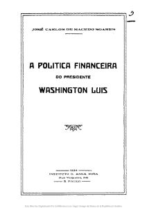 A politica financeira do presidente Washington Luis