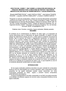 efectos del cobre y zinc sobre la oxidacin secuencial de fenoles