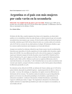 Argentina es el país con más mujeres por cada varón en la secundaria