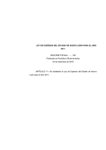 LEY DE EGRESOS DEL ESTADO DE NUEVO LEÓN PARA EL AÑO