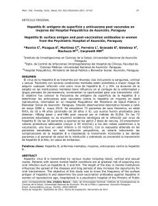 Hepatitis B: antígeno de superficie y anticuerpos post