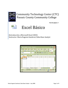 Excel Básico - Passaic County Community College