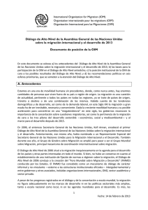 Documento de posición de la OIM - International Organization for
