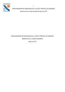 memoria cuenta general 2015 - Mancomunidad de Municipios de la