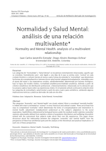 Normalidad y Salud Mental - Revista Psicología