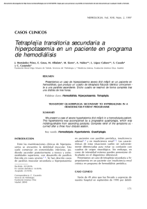 Tetraplejia transitoria secundaria a hiperpotasemia en un paciente