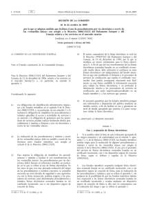 Decisión de la Comisión, de 16 de octubre de 2009, por la que se