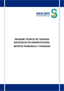 informe técnico de terapias biológicas en dermatología: artritis