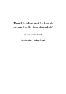 Partitocracia, mediocracia y democracia de audiencia