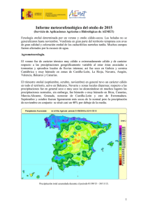 Informe agrometeorológico y fenológico del otoño de 2015