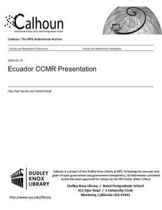 Ecuador CCMR Presentation