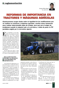 Reformas de importancia en tractores y máquinas agrícolas
