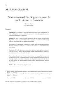 Procesamiento de las biopsias en cono de cuello uterino en Colombia