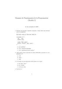 Examen de Fundamentos de la Programación (Modelo 2)