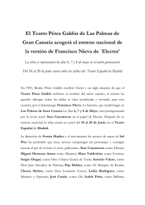 El Teatro Pérez Galdós de Las Palmas de Gran Canaria acogerá el