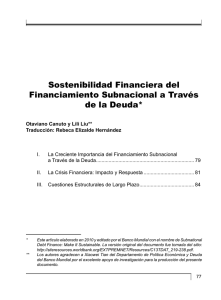Sostenibilidad Financiera del Financiamiento Subnacional a Través