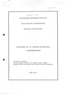 Historia Contemporánea - Universidad Nacional de Salta
