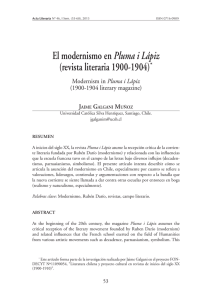El modernismo en Pluma i Lápiz (revista literaria 1900