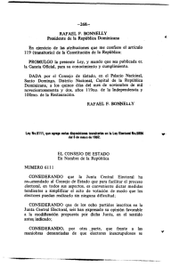 RAFAEL F. BONNELLY Presidente de la Repiiblica Dominicana En