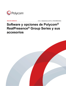 Software y opciones de Polycom RealPresence