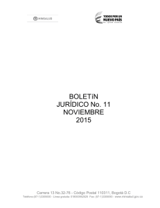BOLETíN JURÍDICO No. 11 NOVIEMBRE 2015