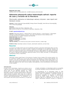 Adenoma pleomorfo sobre heterotopía salival: reporte