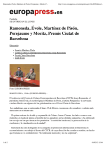 Josep Ramoneda, premio Ciutat de Barcelona de Proyección