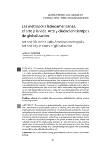 las metrópolis latinoamericanas, el arte y la vida. Arte y ciudad en