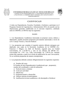 Convocatoria - Universidad Michoacana de San Nicolás de Hidalgo