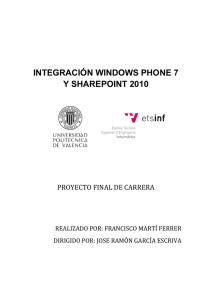 INTEGRACIÓN WINDOWS PHONE 7 Y SHAREPOINT 2010