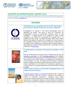 Boletín de Investigación. Agosto 2013