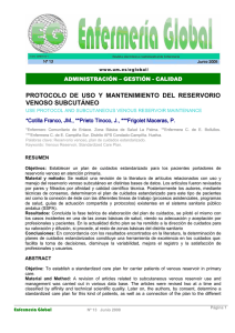 protocolo de uso y mantenimiento del reservorio venoso subcutáneo