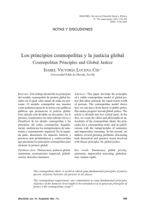 Los principios cosmopolitas y la justicia global - Isegoría