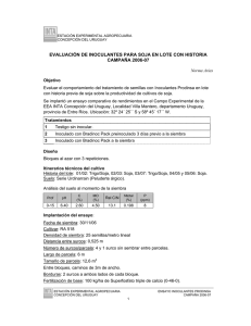 Evaluación de inoculantes para soja INTA C. del