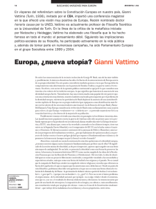 Europa, ¿nueva utopía? Gianni Vattimo