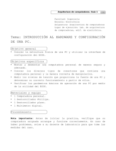 Tema: INTRODUCCIÓN AL HARDWARE Y CONFIGURACIÓN DE