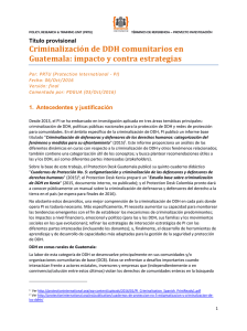 Criminalización de DDH comunitarios en Guatemala