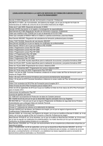 Legislación asociada a la carta de servicios de formación